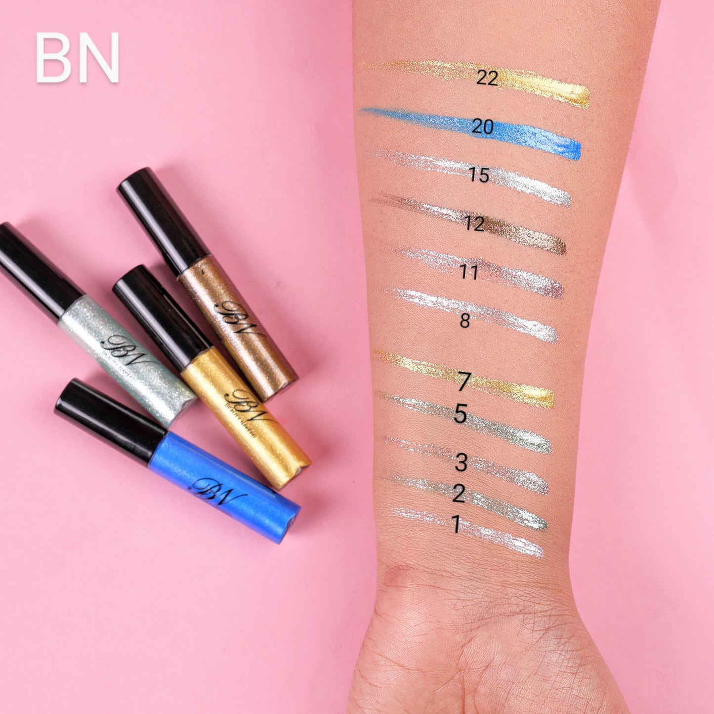 Beauty Nakeed BN Shiny And Charming Eye Makeup Highlighter Liquid Glitter Eyeliner 12Pcs Set