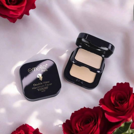 Emelie Double Wear Maximum Cover Pressed Powder