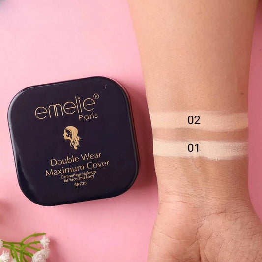 Emelie Double Wear Maximum Cover Pressed Powder