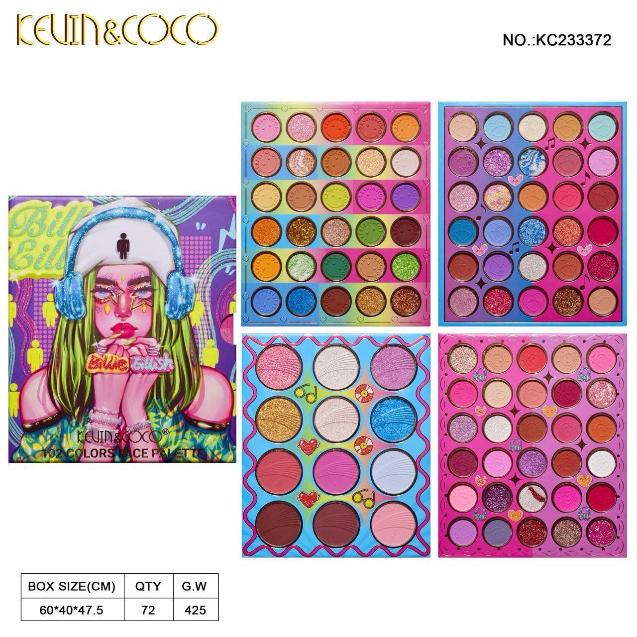 102-Colors Billie Blue Headphones Face Palette