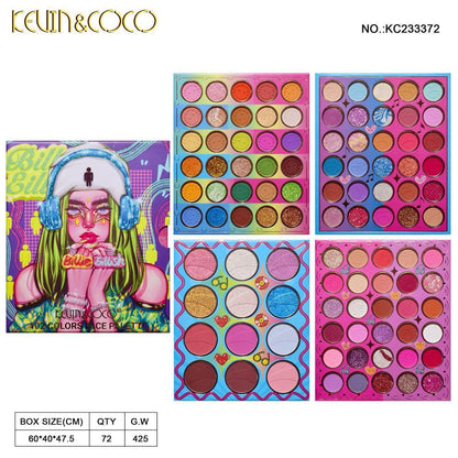 102-Colors Billie Blue Headphones Face Palette